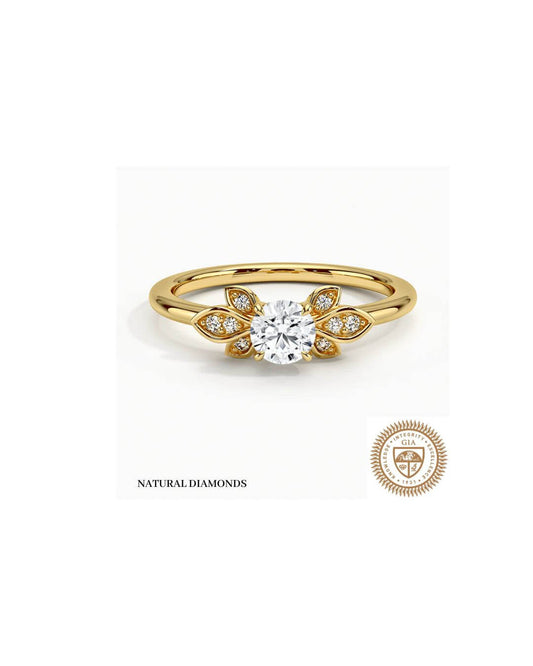 Iris Round Diamond Engagement Ring