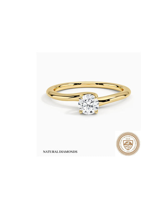 Daffodil Round Diamond Engagement Ring