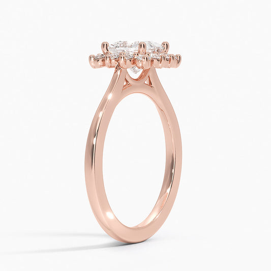 Sunflower Halo Diamond Engagement Ring