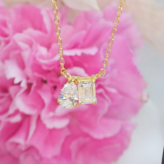 Toi et Moi Diamond Necklace (French for “You and Me”)