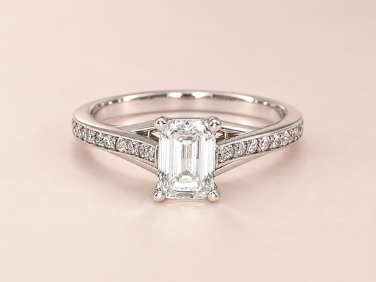 Aila Emerald Shape Diamond Engagement Ring