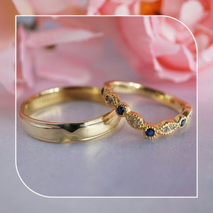 Valery Diamond & Sapphire Wedding Rings Valery Diamond & Sapphire Wedding Rings