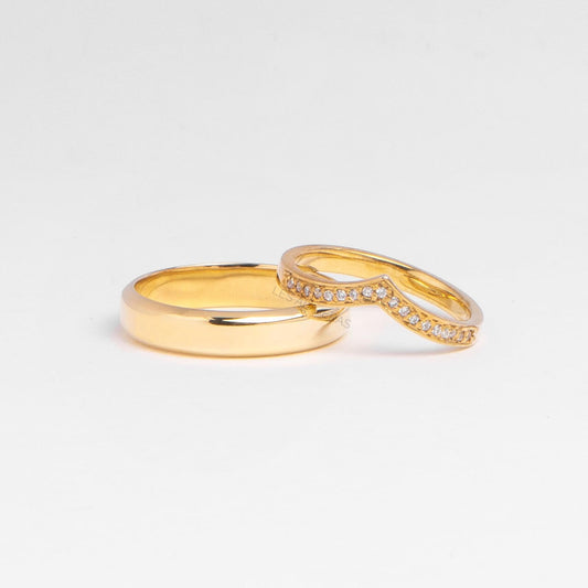 Custom Wishbone Diamond Wedding bands