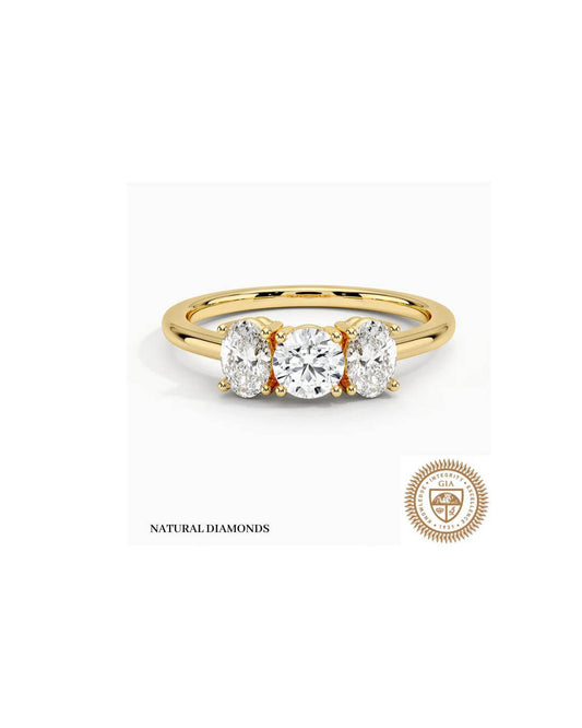 Capella Three Stone Round Diamond Engagement Ring
