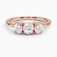 Capella Three Stone Round Diamond Engagement Ring