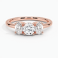 Capella Three Stone Round Diamond Engagement Ring