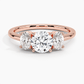 Capella Three Stone Round Diamond Engagement Ring