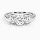 Capella Three Stone Round Diamond Engagement Ring