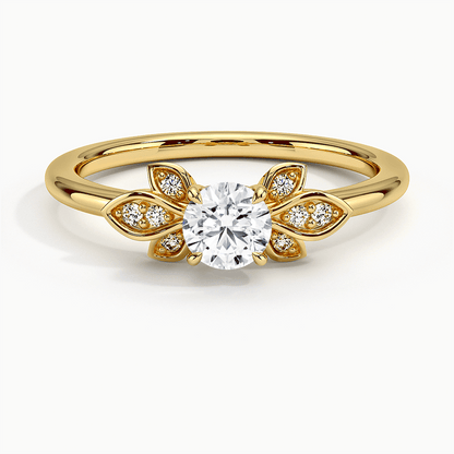 Iris Round Diamond Engagement Ring