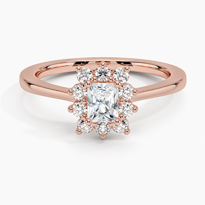 Sunflower Halo Diamond Engagement Ring