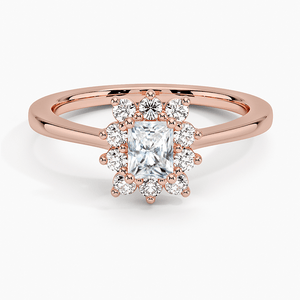 Sunflower Halo Diamond Engagement Ring