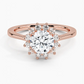Sunflower Halo Round Diamond Engagement Ring