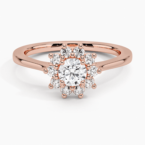 Sunflower Halo Round Diamond Engagement Ring