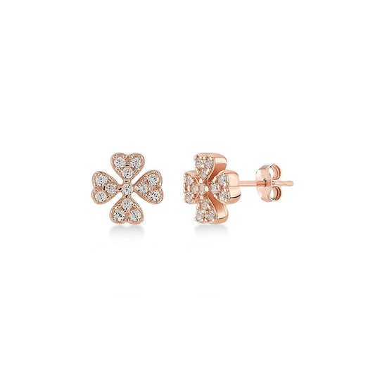 Clover Stud Diamond Earrings