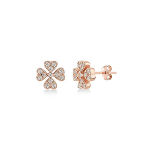 Clover Stud Diamond Earrings