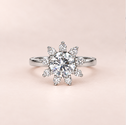 Tearose Round Shape Engagement Ring