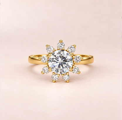 Tearose Round Shape Engagement Ring