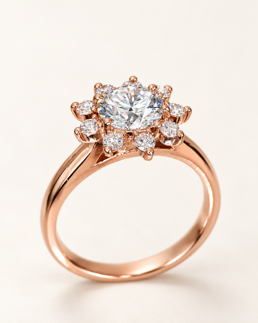 Tearose Round Shape Engagement Ring