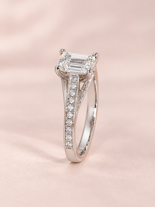 Aila Emerald Shape Diamond Engagement Ring