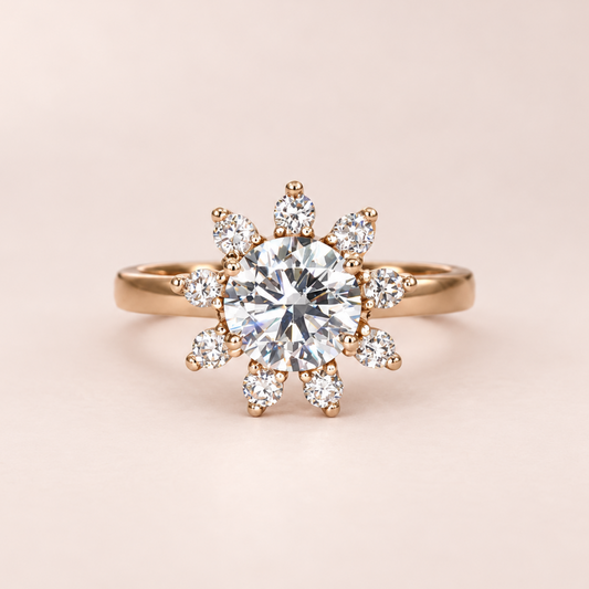 Tearose Round Shape Engagement Ring