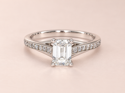 Aila Emerald Shape Diamond Engagement Ring
